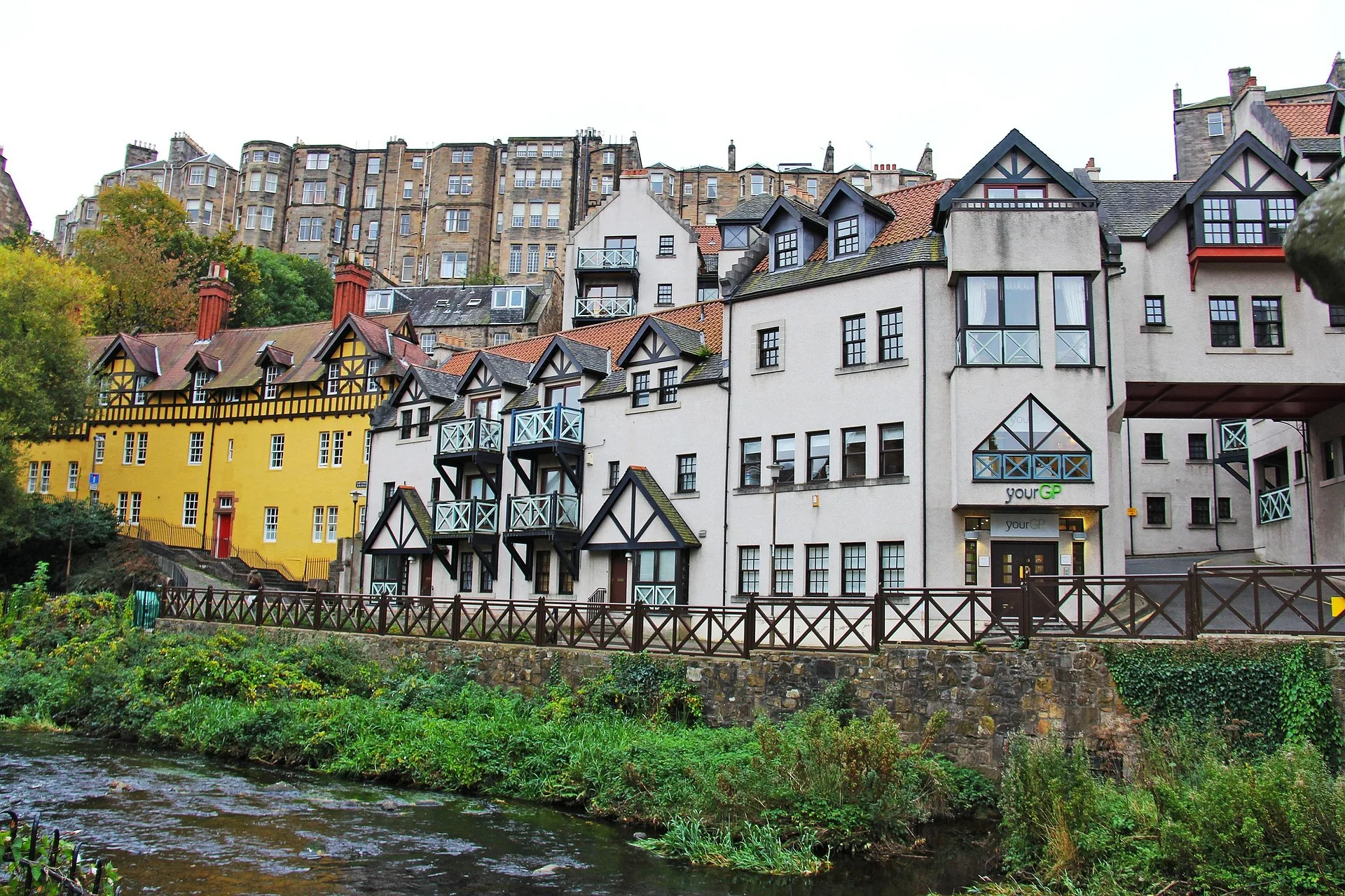 Scenic Dean Village and Water of Leith