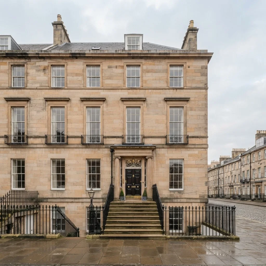 Neoclassical Georgian architecture in Edinburgh New Town